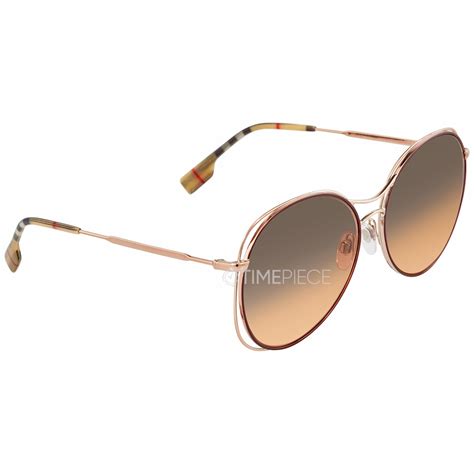 60mm gradient round sunglasses burberry|BURBERRY BE3105 Round Sunglasses For Women .